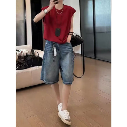 High Waist Washed Jorts