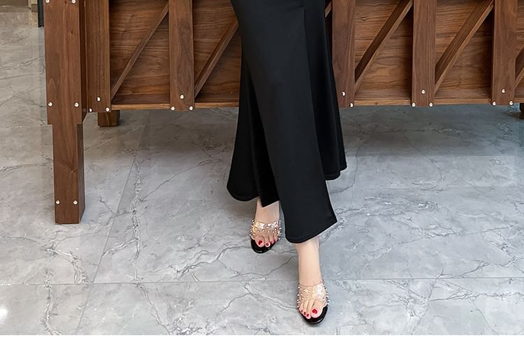 Short-Sleeve Plunge Plain Slit Mermaid Evening Dress