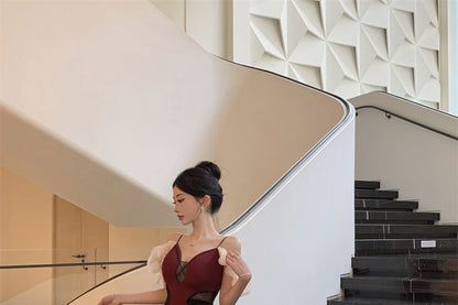 Mermaid Strap Spaghetti Gown Sheer Panel Slit V-Neck Ruched Evening