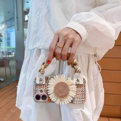 Phone Case Strap Set / Decoration Lanyard Woven Adhesive Sunflower