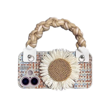 Phone Case Strap Set / Decoration Lanyard Woven Adhesive Sunflower
