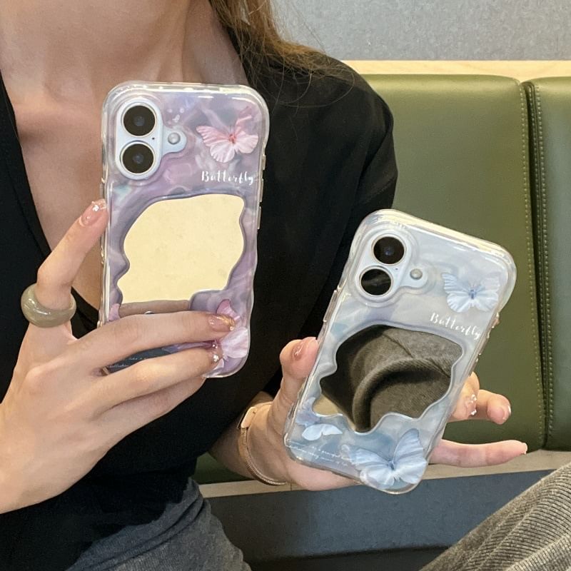 Phone Butterfly Mirrored Case