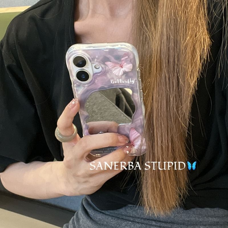 Phone Butterfly Mirrored Case