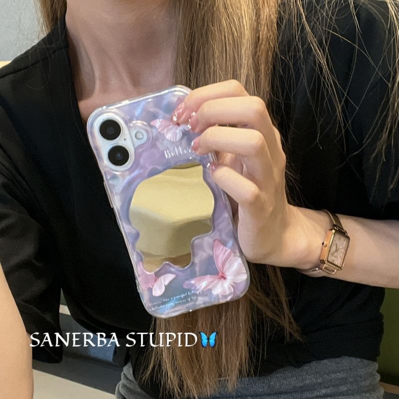 Phone Butterfly Mirrored Case