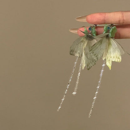 Butterfly Fringed Flower Earring Drop