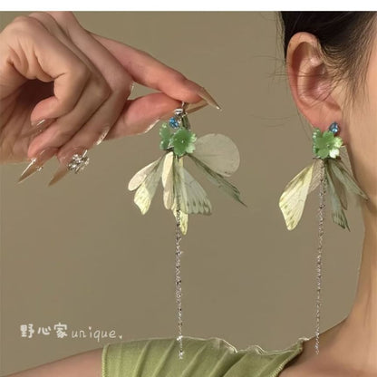 Butterfly Fringed Flower Earring Drop
