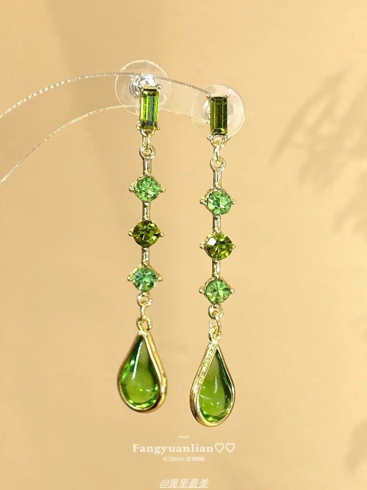 Earring Teardrop Drop Rhinestone
