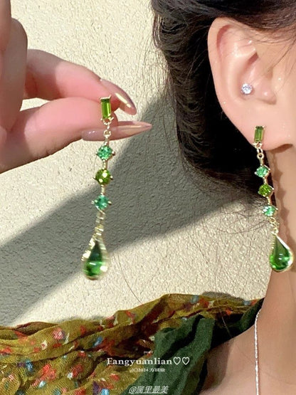Earring Teardrop Drop Rhinestone