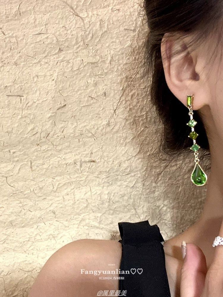 Earring Teardrop Drop Rhinestone