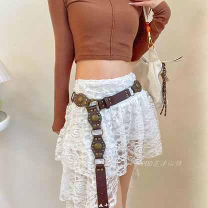 Faux Studded Belt Leather