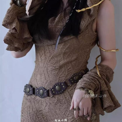 Faux Studded Belt Leather