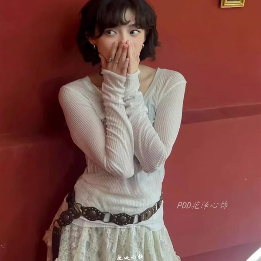 Faux Studded Belt Leather