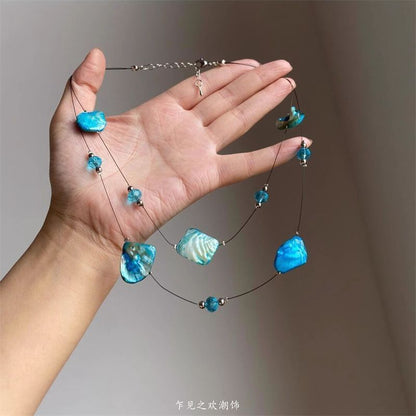 Layered Necklace Irregular Gemstone Beaded