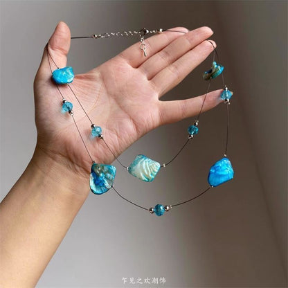 Layered Necklace Irregular Gemstone Beaded