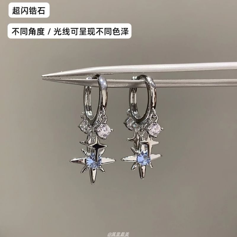 Star Huggie Rhinestone Earring Drop