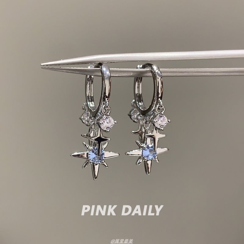 Star Huggie Rhinestone Earring Drop