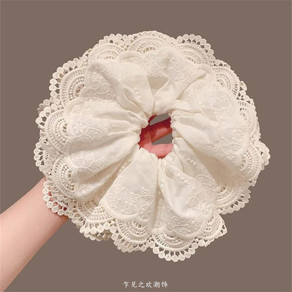 Scrunchie Ruffle Lace Trim