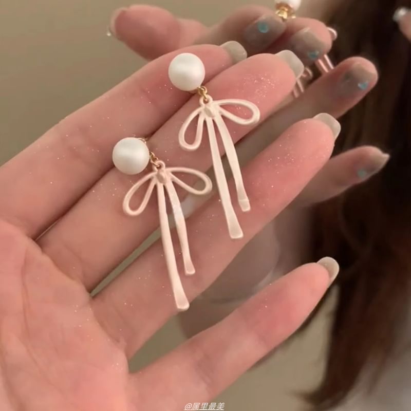 Ear Faux Pearl Bow Jacket