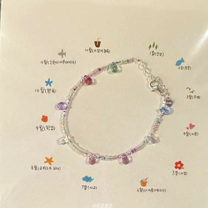 Bracelet Beaded Crystal Faux