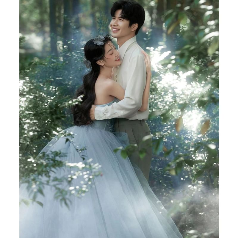 Strapless Plain Wedding Gown