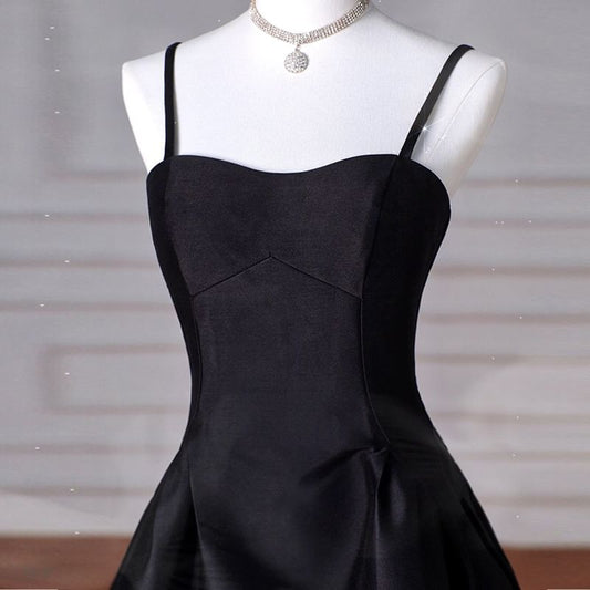 Spaghetti Strap Plain A-Line Evening Gown