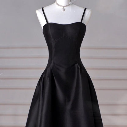 Spaghetti Strap Plain A-Line Evening Gown