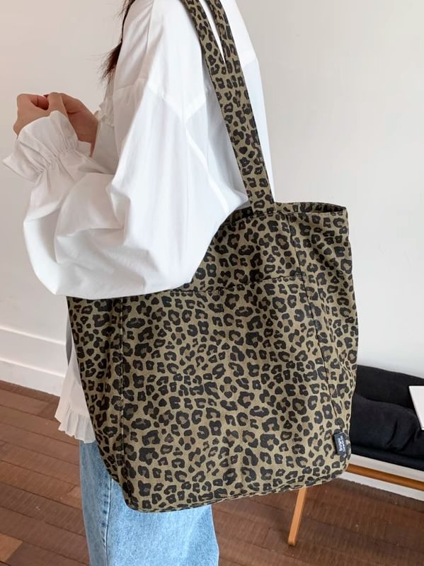 Bag Tote Print Leopard
