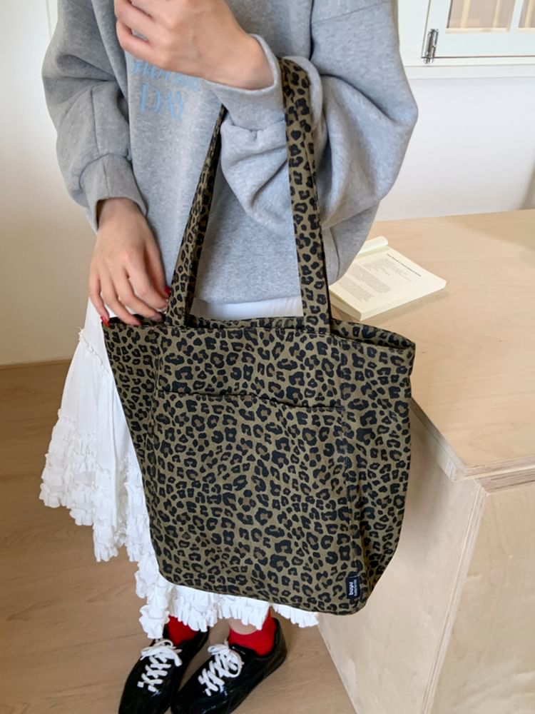 Bag Tote Print Leopard