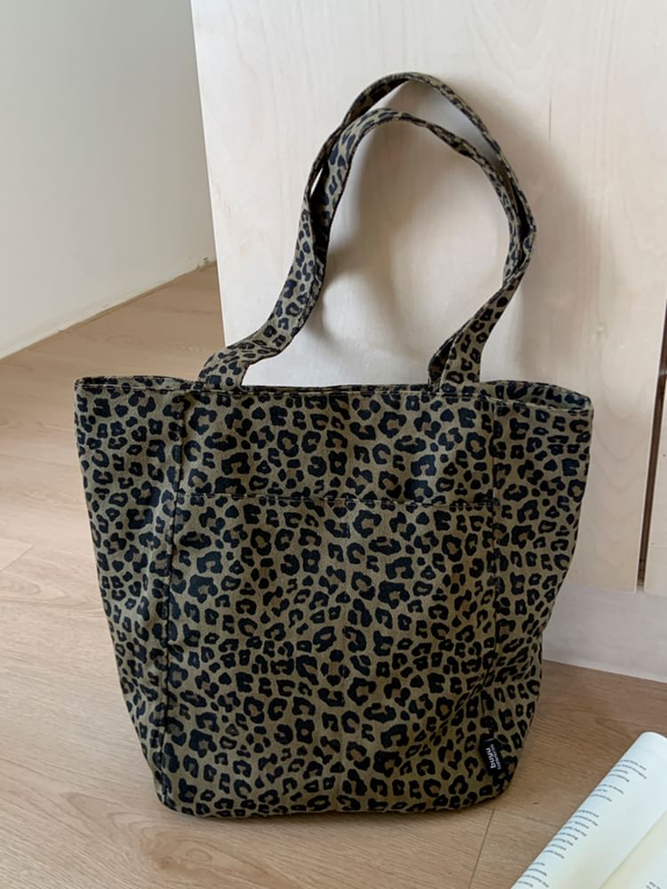 Bag Tote Print Leopard