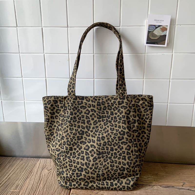 Bag Tote Print Leopard