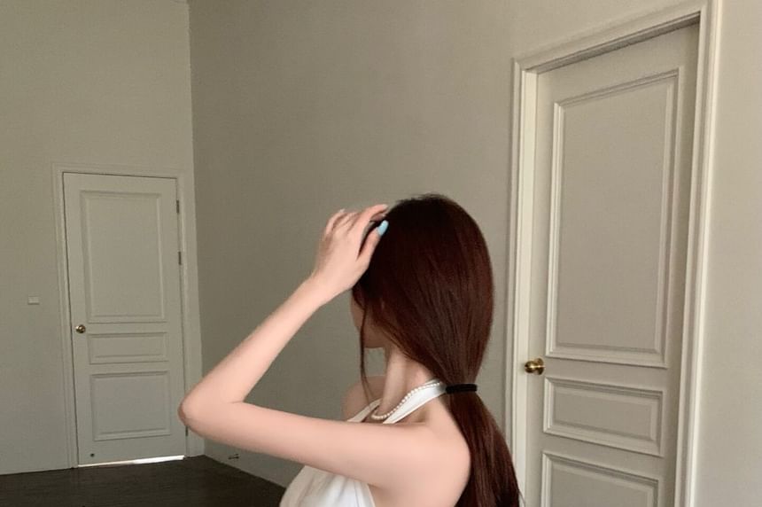 Mini Halter Ruched Sleeveless Dress