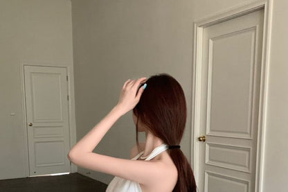 Mini Halter Ruched Sleeveless Dress