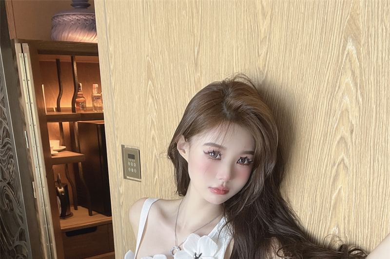 Crop Tank Asymmetrical Floral Top