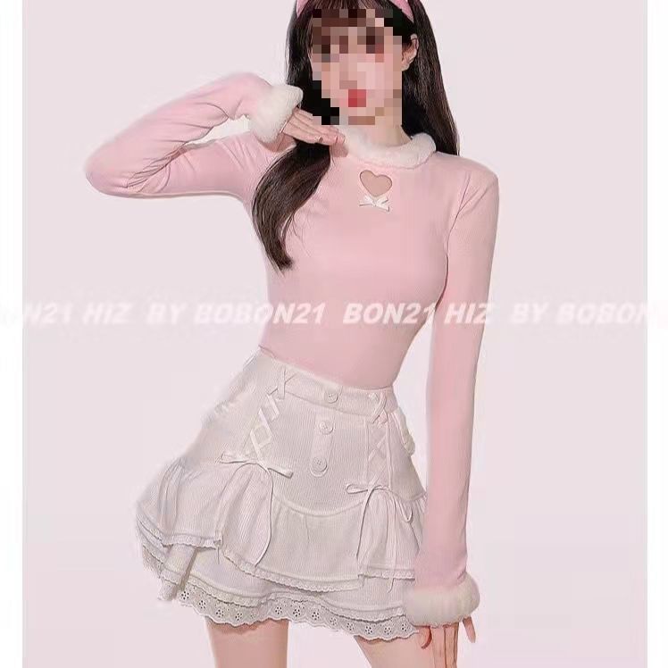 Trim High Lace Waist Tiered Skirt Mini Knit