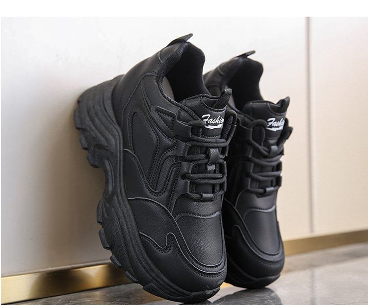 Panel Sneakers Platform Wedge Hidden