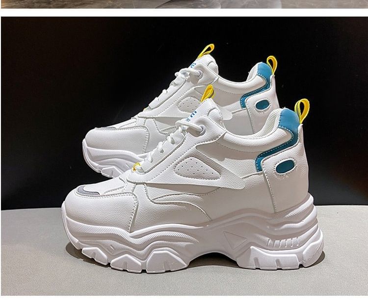 Hidden Platform Panel Sneakers Wedge