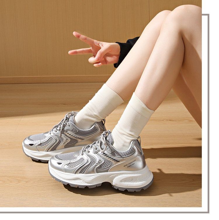 Mesh Sneakers Panel Platform