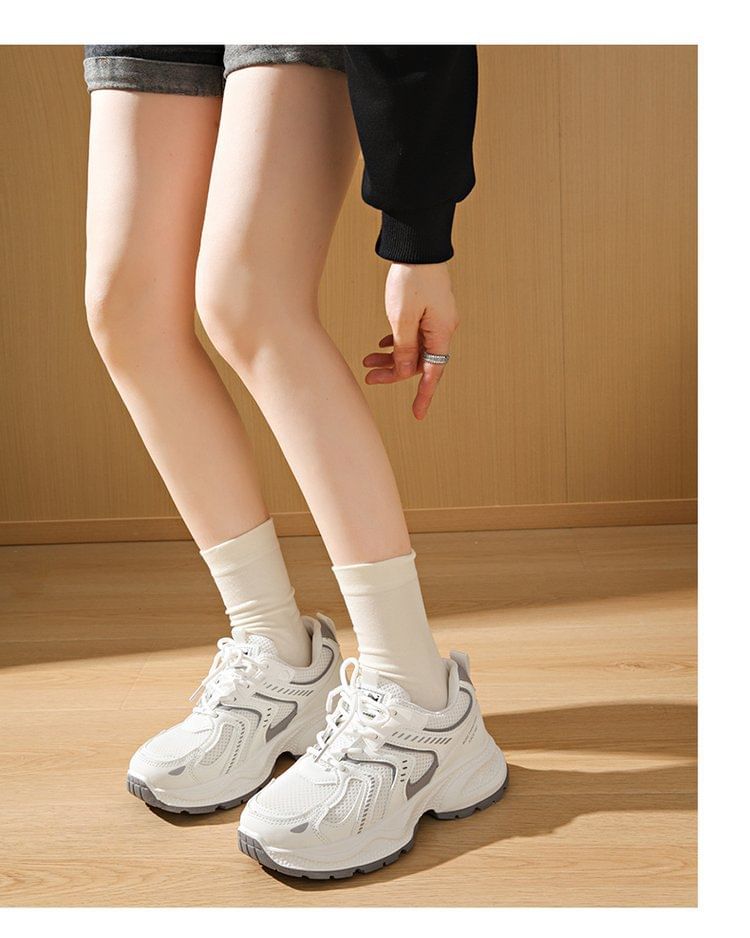 Mesh Sneakers Panel Platform