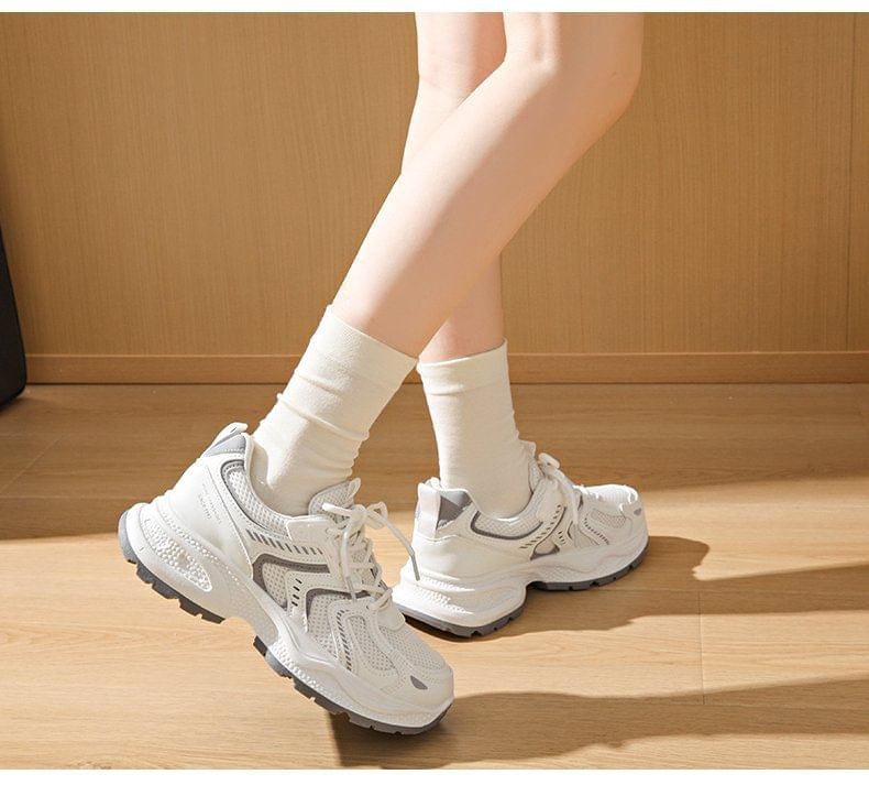 Mesh Sneakers Panel Platform