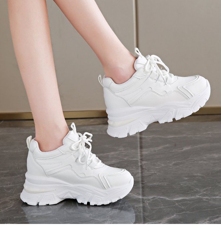Wedge Panel Sneakers Hidden Platform