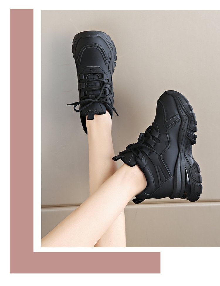 Wedge Panel Sneakers Hidden Platform