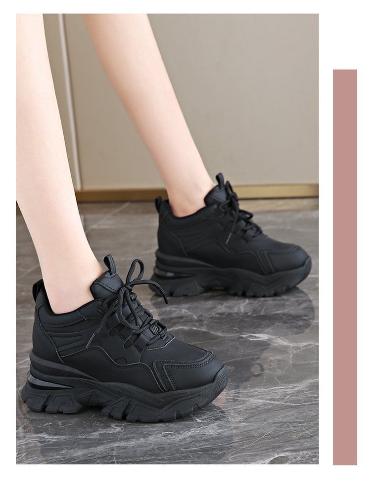 Wedge Panel Sneakers Hidden Platform