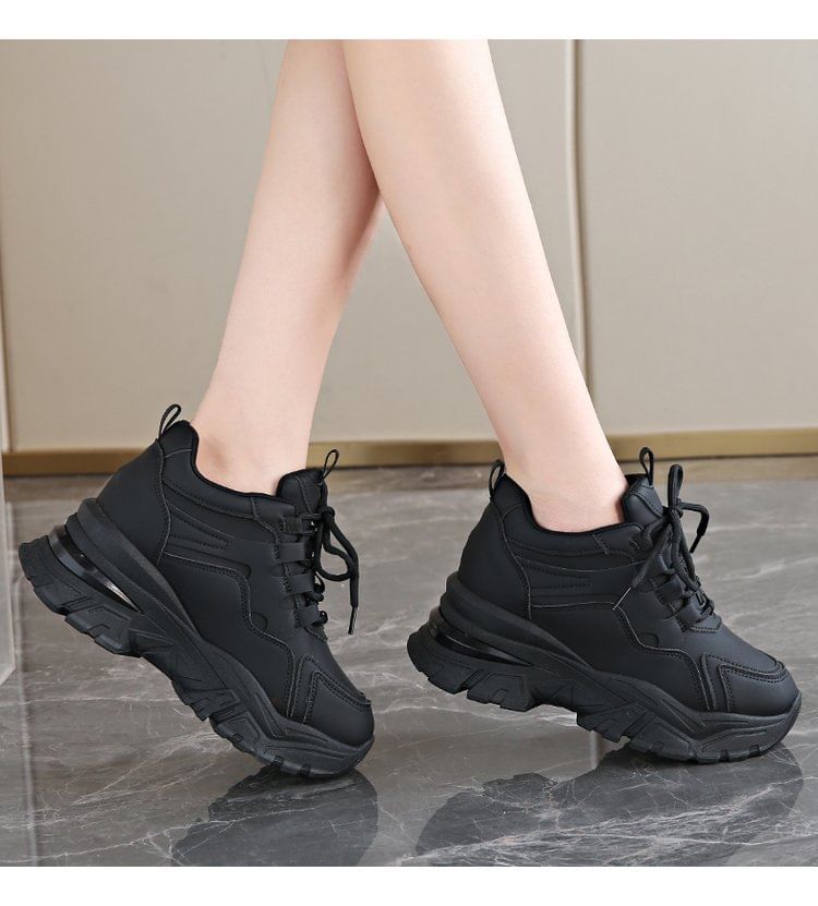 Wedge Panel Sneakers Hidden Platform