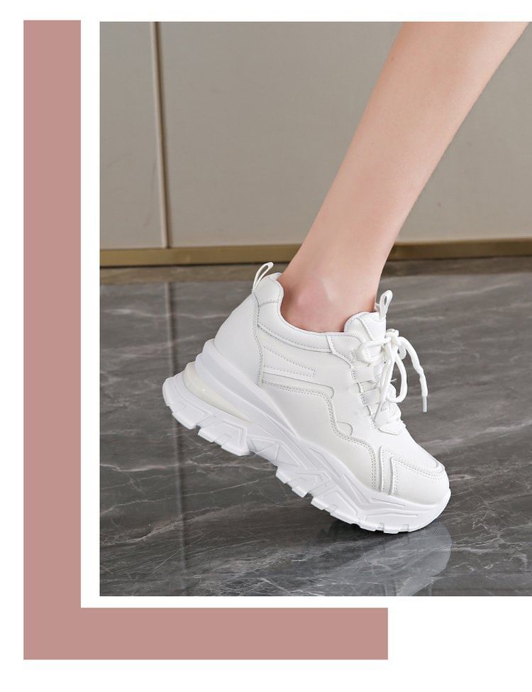 Wedge Panel Sneakers Hidden Platform