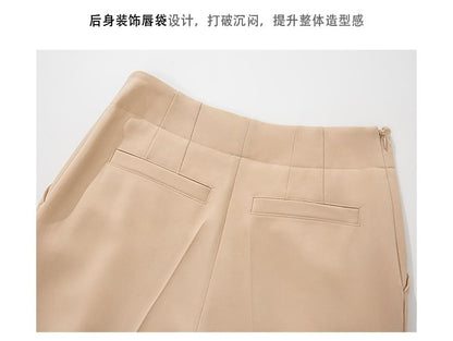 Asymmetric Sleeveless Top / High-Waisted Straight Pants