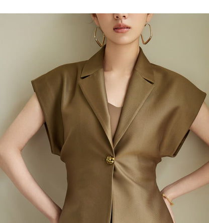 Plain Twisted Short-Sleeved Shirt