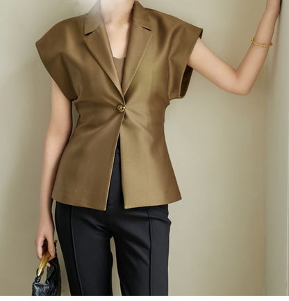Plain Twisted Short-Sleeved Shirt