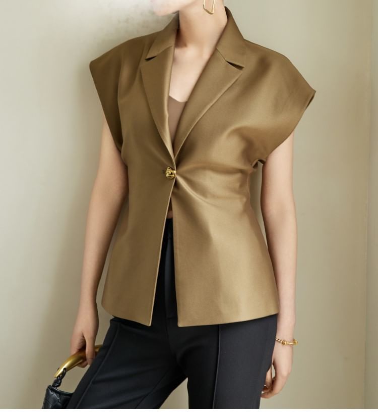 Plain Twisted Short-Sleeved Shirt