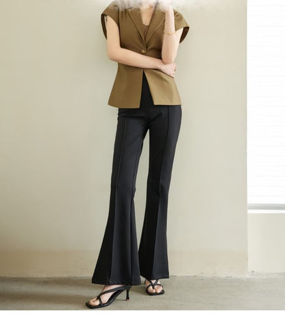 Plain Twisted Short-Sleeved Shirt
