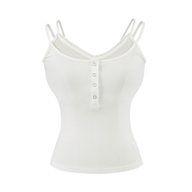 Mock Two-Piece Plain Camisole Top